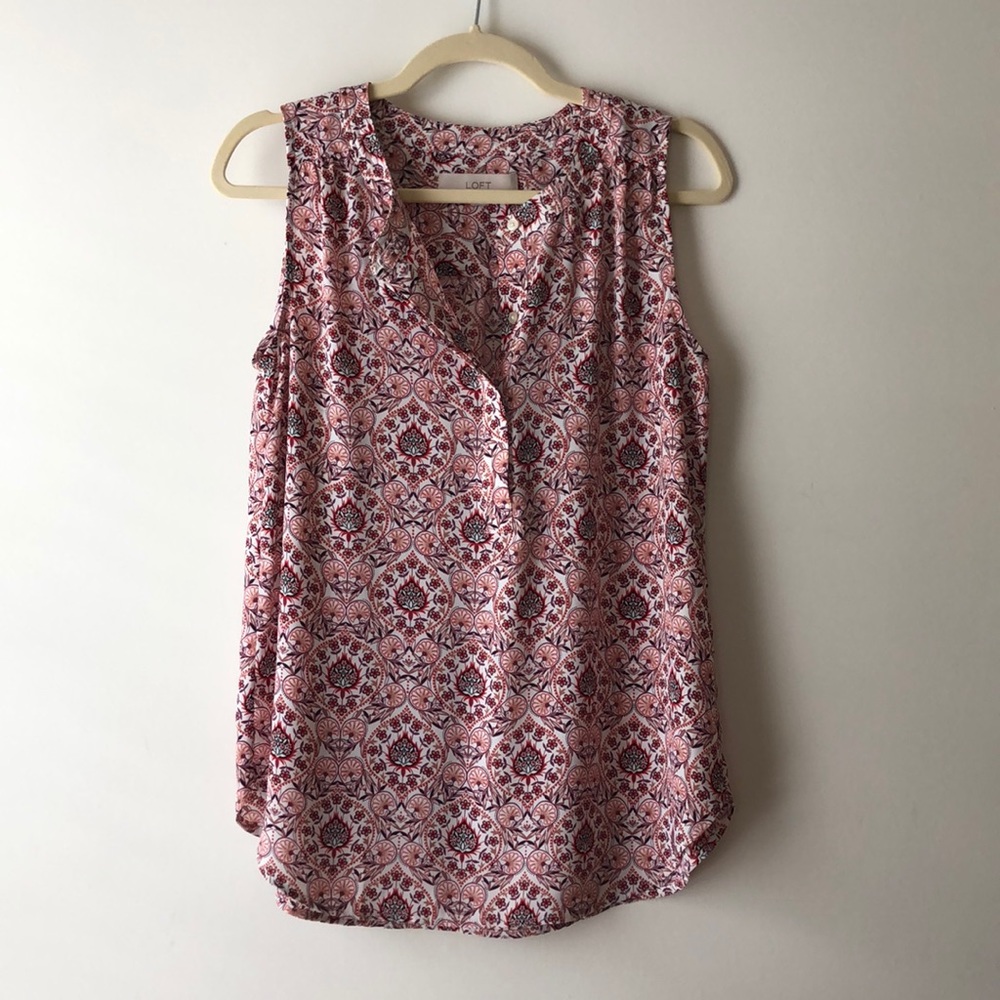 Loft Sleeveless Henley shell